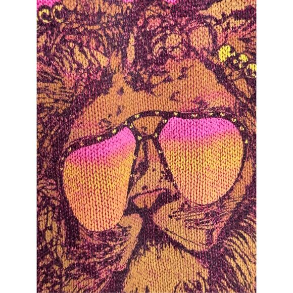 Lauren Moshi Helena Rasta Lion Sweater Pink Small - Picture 3 of 8